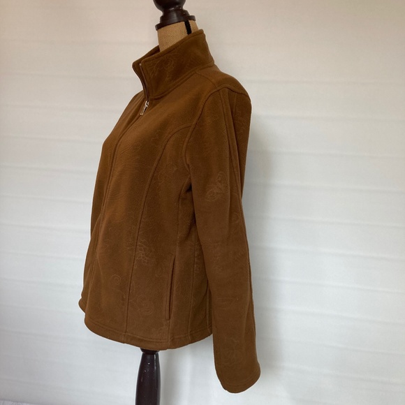 eivissa Brown Fleece Jacket, long sleeve, fleece, zipper close, size large - Picture 3 of 8